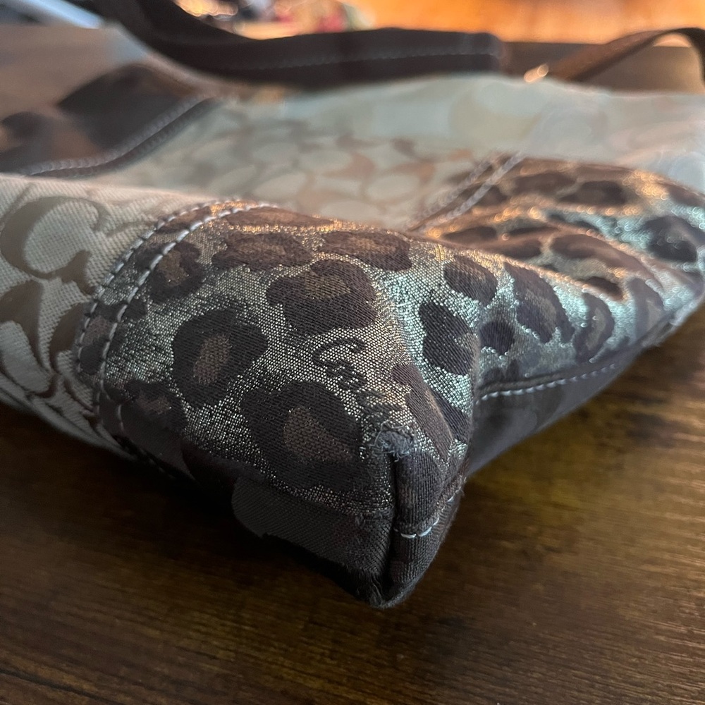 Coach Patchwork Shoulder leopard Bag - Brown and … - image 4